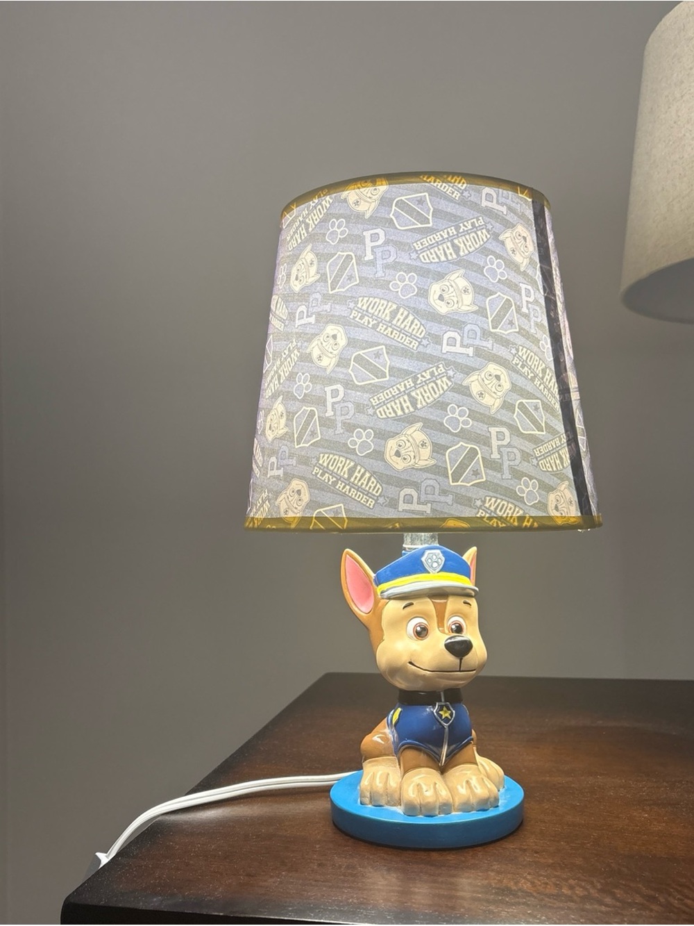 Paw Patrol Chase Table Lamp in Blue and Tan